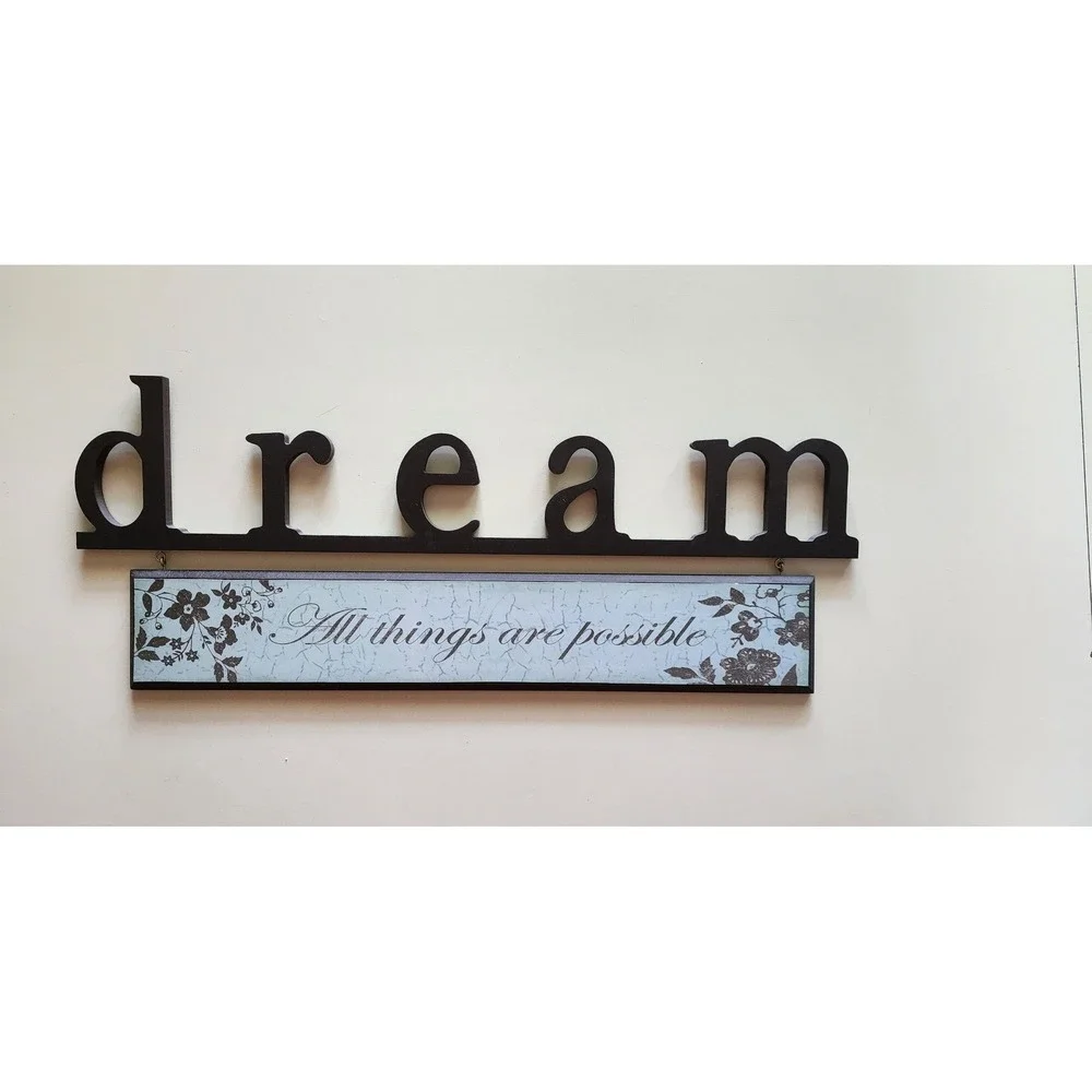 Unbranded Wall‎ Decor Brown and Blue All Things Are Possible Decor